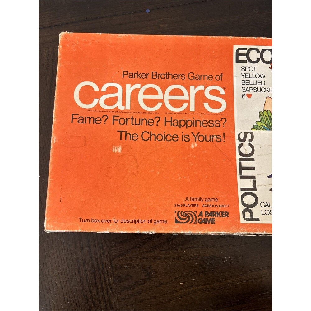 VINTAGE Careers Board Game  Parker Brothers 1971 Educational